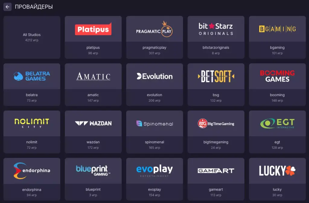 Провайдеры игровых автоматов