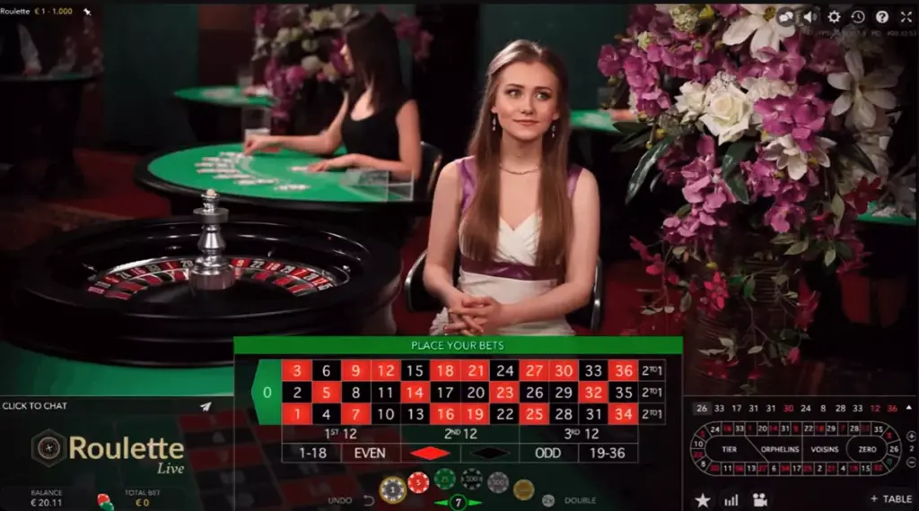 Европейская рулетка с живым дилером